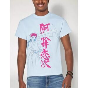 Neon Renji Graphic T Shirt Bleach Light Blue Color Size 2X